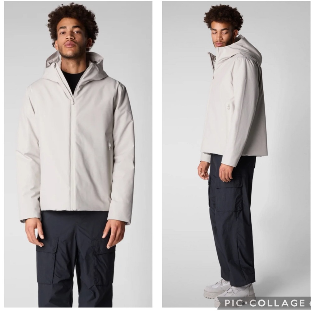 SAVE THE DUCK Light Gray Hooded Jacket size Large New